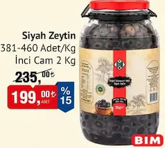 İNCİ CAM SİYAH ZEYTİN 2 KG
